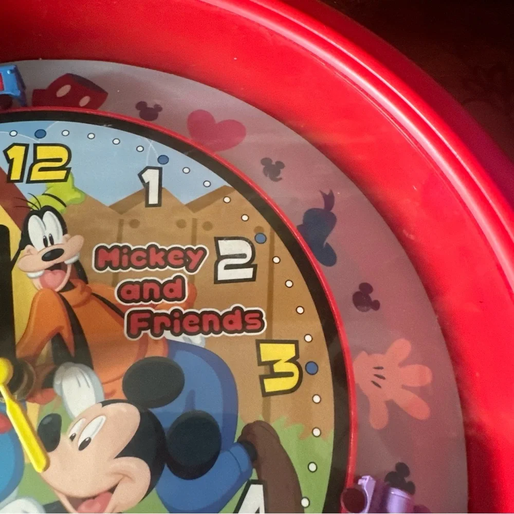 Vintage Disney Mickey Mouse Friends Animated Musical Wall Clock Melody RARE HTF